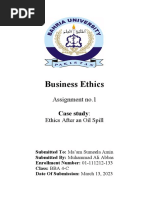 Business Ethics: Assignment No.1