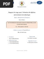 Stage de Fin D'étude " LES TECHNIQUES DE MOTIVATION DU PERSONNEL DANS LE SECTEUR PUBLIC"