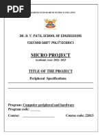 Micro Project: Dr. D. Y. Patil School of Engineering (Second Shift Polytechnic)