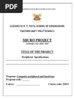 Micro Project: Ajeenkya D. Y. Patil School of Engineering (Second Shift Polytechnic)