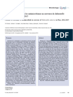 Patrones de Resistencia A Los Antimicrobianos en Serovares de Salmonella