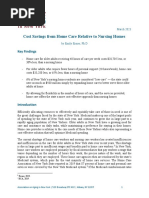 Association On Aging in New York - March 2023 - Cost Savings From Home Care Relative To Nursing Homes