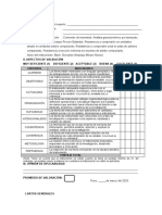 Criterios Indicadores 1 2 3 4 5: Colocar El Nombre de La Variable