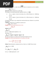 Multivariate Calculus: MTH-174: Limit