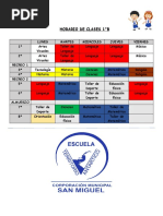 Horario de Clases 1°B