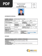 Información Personal: Hoja de Vida Aprendices en Formación