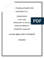 Course: Teaching of English: (6508) Assignment No.1