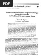 Fessiod Ra&Ce: Research and Interventions in Sport Psychology: Issues Iencountered in Working With An Amateur Boxer