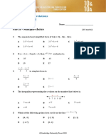 Chapter 1: Linear Relations Test A (45 Marks) : Part A - Multiple-Choice