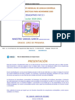 Plan de Unidad Español 1ero Primaria Noviembre 2020 Con Secuencias Didácticas para Enseñanza Virtual