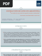 Extraccion de Litio en Argentina