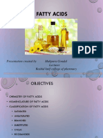 Fatty Acids: Presentation Created by Mahpara Gondal Lecturer Rashid Latif College of Pharmacy