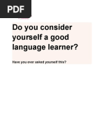 Do You Consider Yourself A Good Language Learner