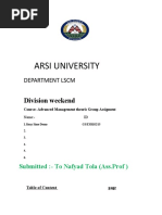 Arsi University: Division Weekend