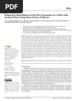 Fluids: Numerical Simulations of The Flow Dynamics in A Tube With Inclined Fins Using Open-Source Software