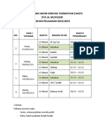 Jadwal Ujian Akhir Diniyah Takmiliyah (Uadt) Dta Al Mufassir TAHUN PELAJARAN 2022/2023