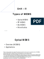 Unit - II Types of MEMS: - Optical MEMS - Rf-Mems - Bio-MEMS - Microfluidics