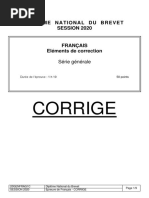 Corrige: Diplôme National Du Brevet SESSION 2020