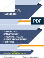 Diffcal Lecture Formulas of Derivatives of Trigonometric and Inverse Trigonometric Functions