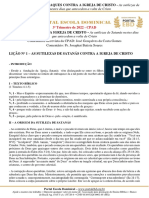 Esboço Da Lição 1 - As Sutilezas de Satanás Contra A Igreja de Cristo - Pr. Josaphat Batista Soares