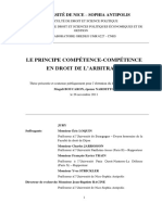 Le Principe Compétence-Compétence en Droit de L'Arbitrage: Université de Nice - Sophia Antipolis