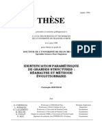 Thèse: Identification Paramétrique DE Grandes Structures: Réanalyse ET Méthode Évolutionnaire