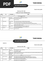 Annual Distribution: Grade: Six Teacher: Amina Laabidi School Year: 2017-2018 Family and Friends 6 Weekly Planner