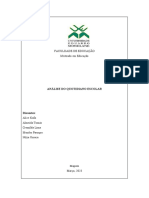 Faculdade de Educação Mestrado em Educação: Análise Do Quotidiano Escolar