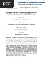 Mindfulness Groups For Distressing Voices and Paranoia Es