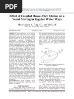 Effect of Coupled Heave Pitch Motion On A Vessel Moving in Regular Water Ways