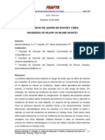 Incidencia de Lesión en Hockey Línea. Trances 2020