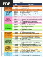 Abril: Se M Exp. de Aprendizaje Fecha Tema Del Día "Nos Organizamo SY Cuidamos Desde Casa"