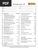 Kit Order Form-XS: Sensenich Props