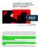 Violencia Contra Las Mujeres en Tiempos de COVID, Es El Resultado de La Prevalencia de La Violencia en Tiempos de "Normalidad"