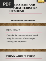 G7 Science Q3 - Week 5 - Nature and Characteristics Of-Sound