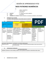 Descubrimos Patrones Numéricos: Actividad: Sesión de Aprendizaje N°02