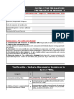 Checklist de Pre-Calificación Manual Proveedores de Servicio - Alto Riesgo