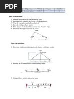 Short - Type Questions: B.Tech. CE Structural Analysis CE-304C 6 2