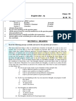 Date: English (Set - A) Time: 3 Hrs. Class: VII M. M: 70: General Instructions