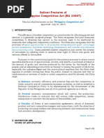 Salient Features of Philippine Competition Act (RA 10667)