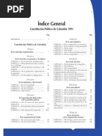 Índice General: Constitución Política de Colombia 1991