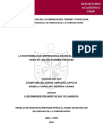 La Sostenibilidad Empresarial Desde El Punto de Vista de Las Relaciones Públicas