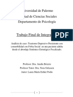 Trabajo Final de Integración: Universidad de Palermo Facultad de Ciencias Sociales Departamento de Psicología