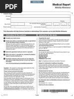 Medical Report: Mobility Allowance