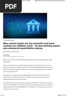 Why Central Banks Are Too Powerful and Have Created Our Inflation Crisis - by The Banking Expert Who Pioneered Quantitative Easing