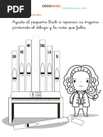 Ayuda Al Pequeño Bach A Reparar Su Órgano Pintando El Dibujo y La Nota Que Falta