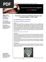 Evaluation of Temporomandibular Joint Spaces and Condylar Position - A CBCT Study