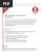 Polynomial Functions Mid-Unit Assignment