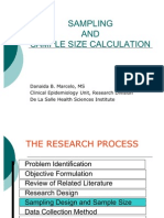 Sampling Method, Size and Calculation