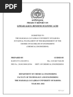 Project Report On Linear Alkyl Benzene Sulfonic Acid